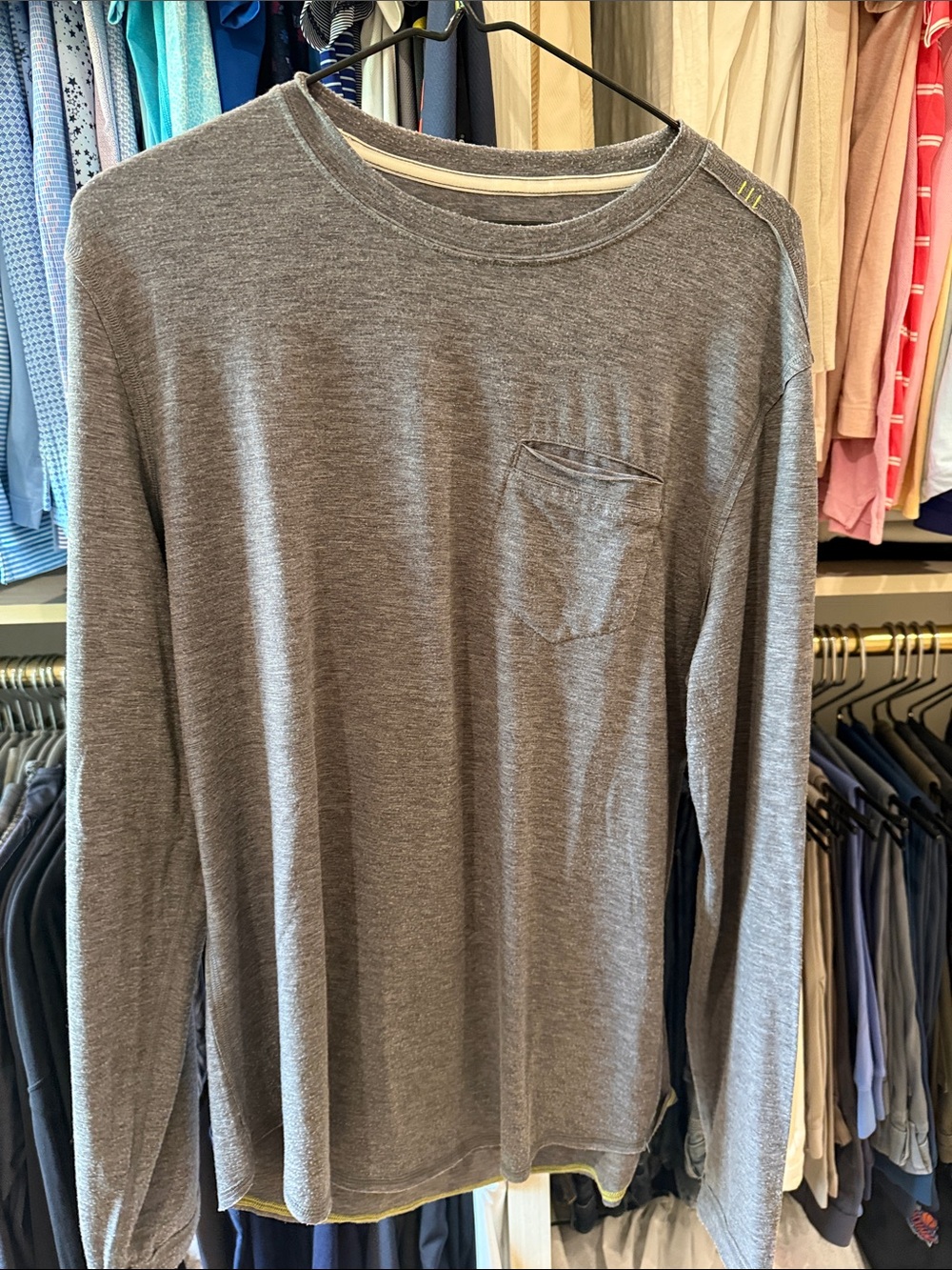 lululemon athletica Men's Long-Sleeve Crew Pocket Shirt - Heather Gray